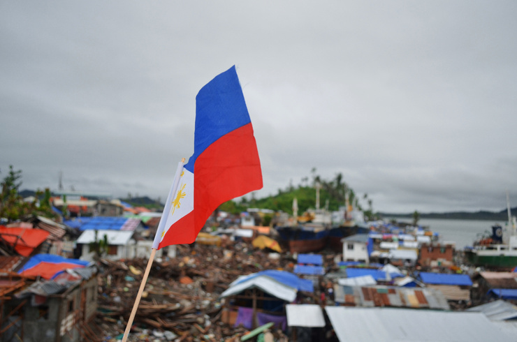 Philippine Flag Over Tacloban